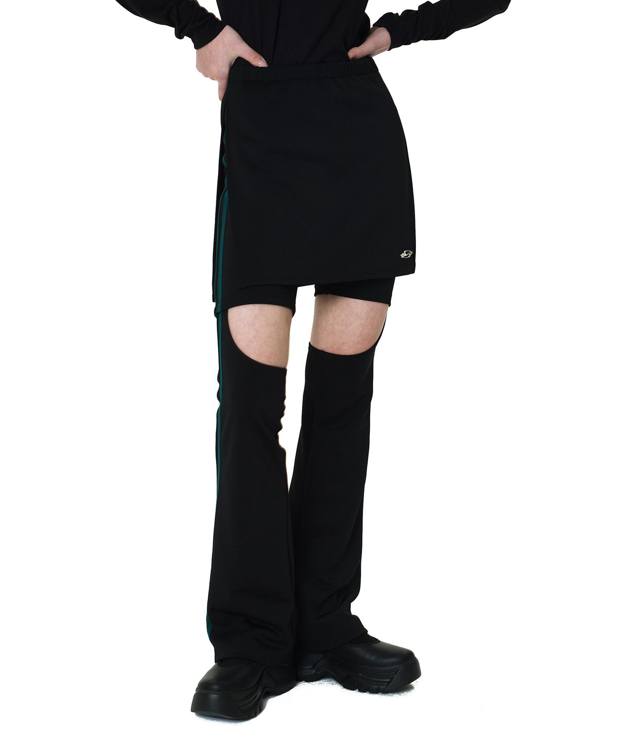 더 아이덴티티 프로젝트(THE IDENTITY PROJECT) Women cut out layered pants [black]
