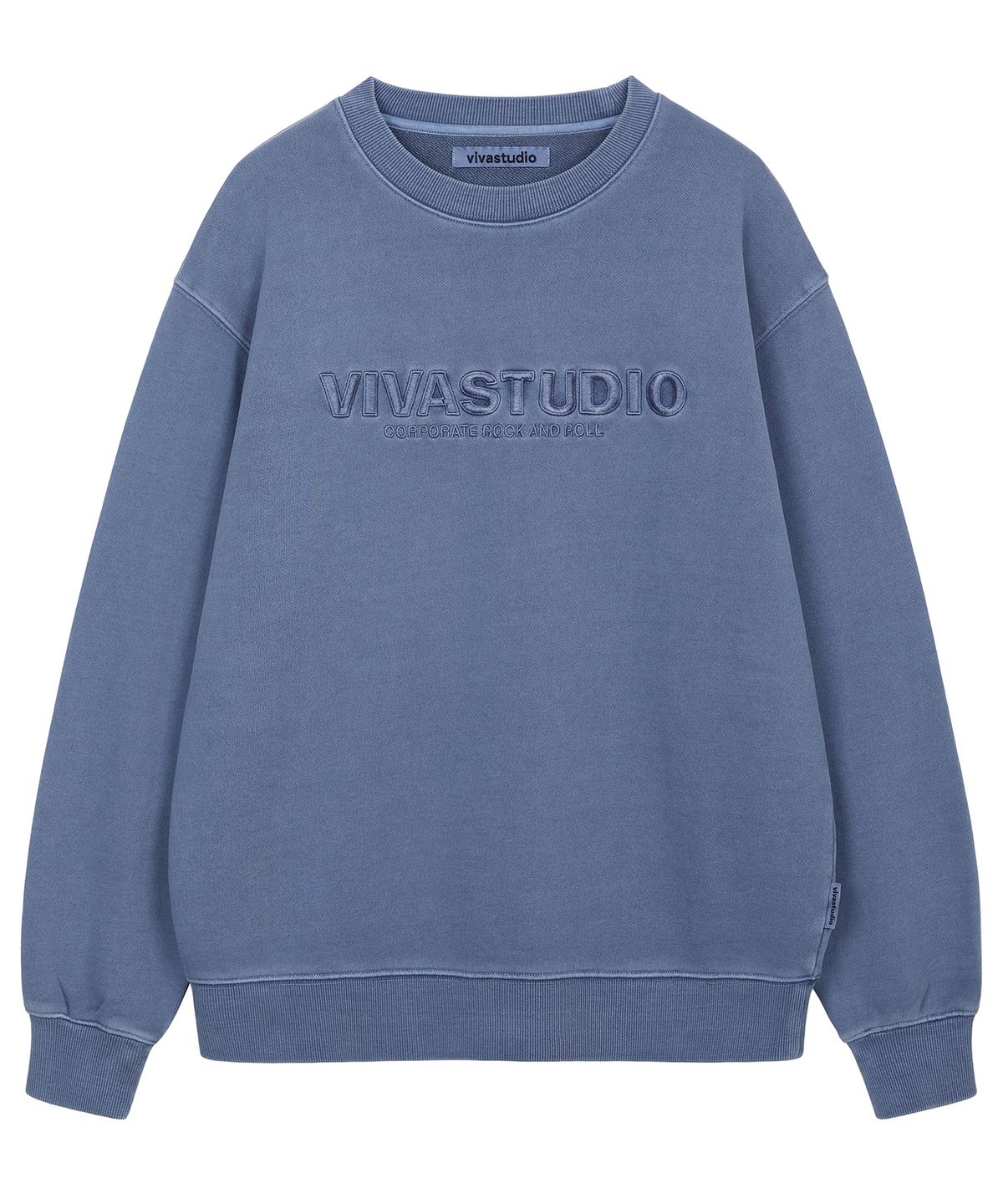 비바스튜디오(VIVASTUDIO) LOCATION EMBROIDERY CREWNECK [CHARCOAL BLUE]