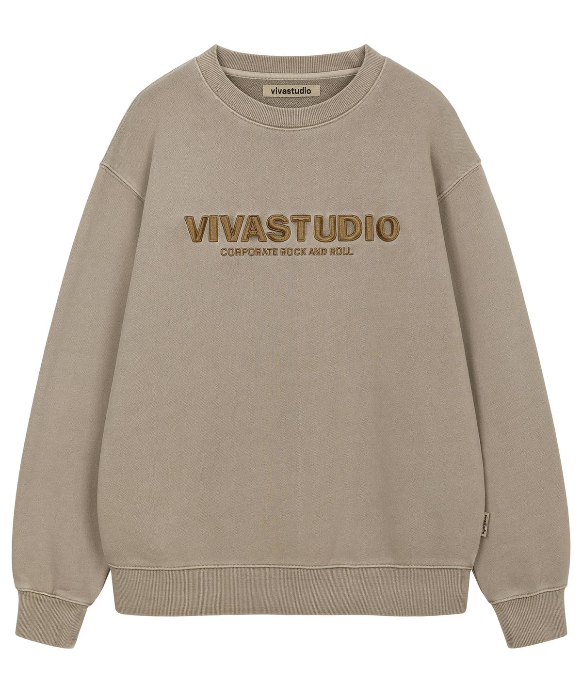 비바스튜디오(VIVASTUDIO) LOCATION EMBROIDERY CREWNECK [BROWN]