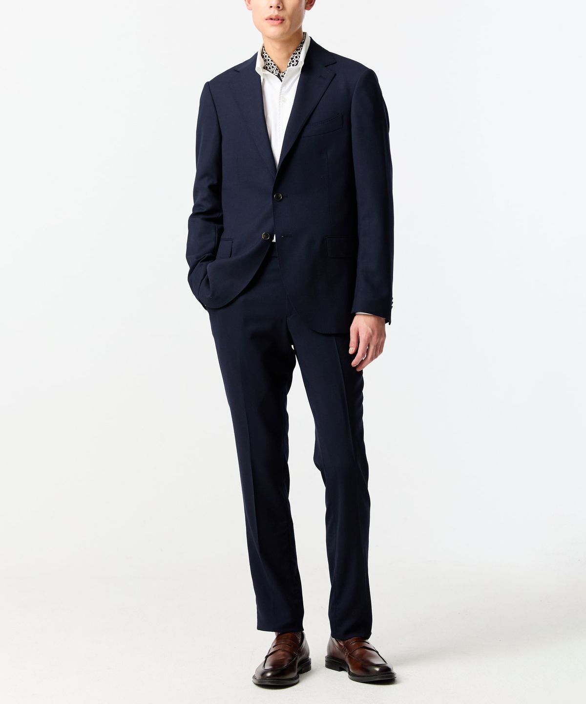 맨온더분(MAN ON THE BOON) [LOROPIANA FABIRC] 노치트 라펠 울 싱글 자켓_네이비 4714151002