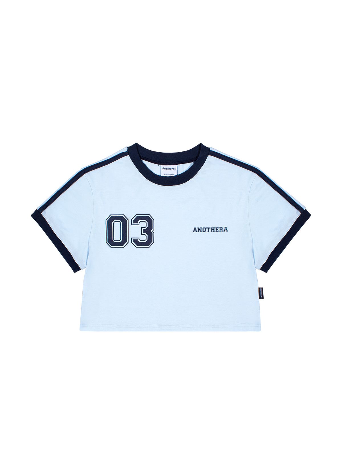 어나더에이(ANOTHER A) 03-링거 크롭 티 [스카이 블루]