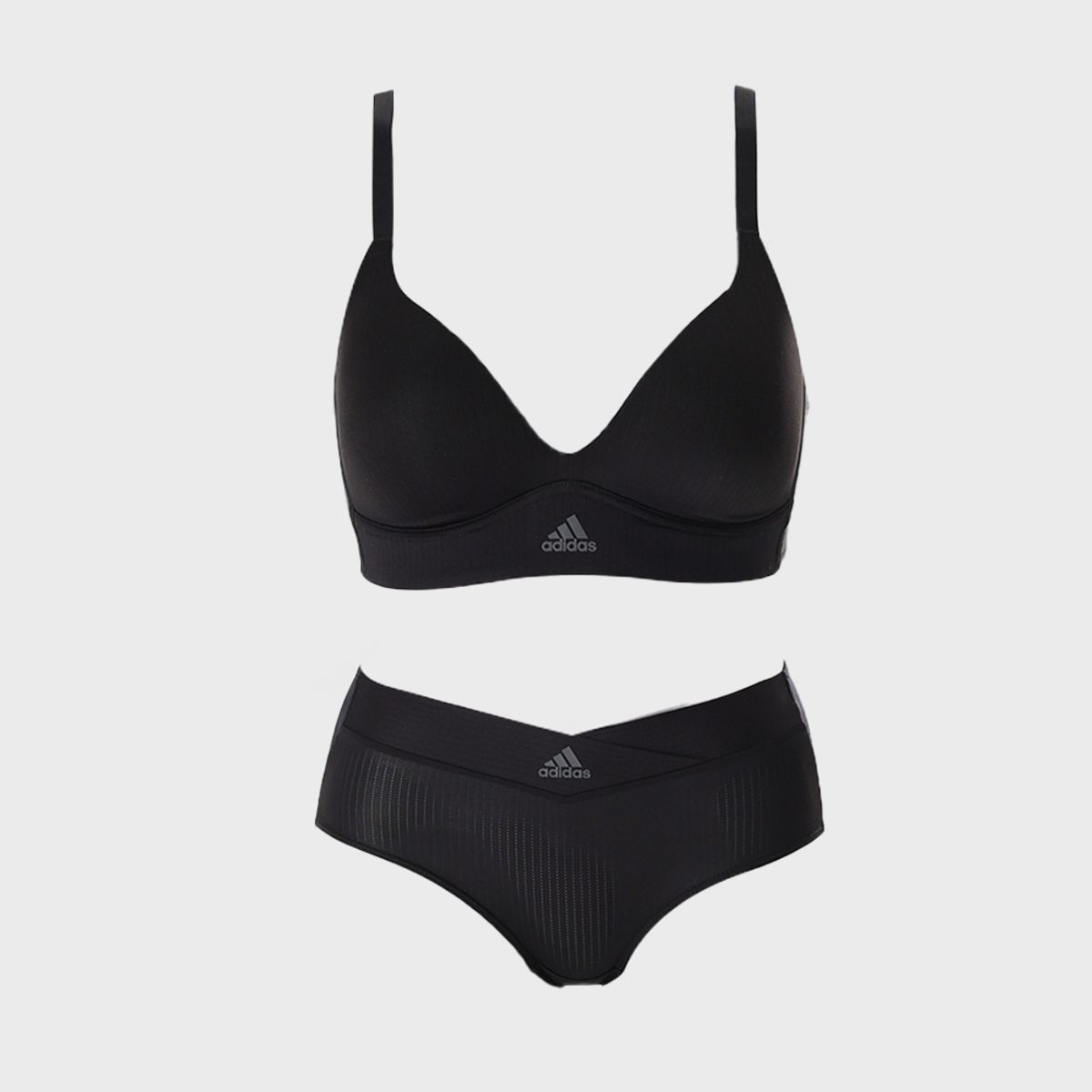 아디다스 언더웨어(ADIDAS UNDERWEAR) (노와이어) 와이드 윙 풀컵 브라팬티세트 BK