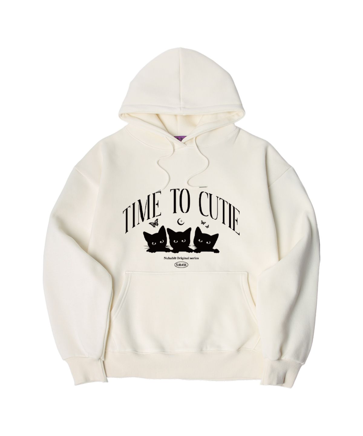 뉴해빗(NUHABIT) N/H TIME TO CUTIE 오버핏 기모 후드_아이보리 (SOH4-4NH1215)