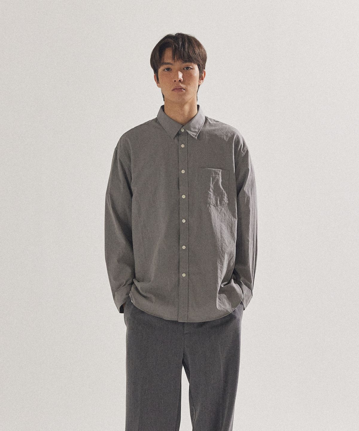 팔랩(PALAP) 남여공용 네츄럴 크링클 포플린 오버핏 셔츠_PL24S3SH030_LKH
