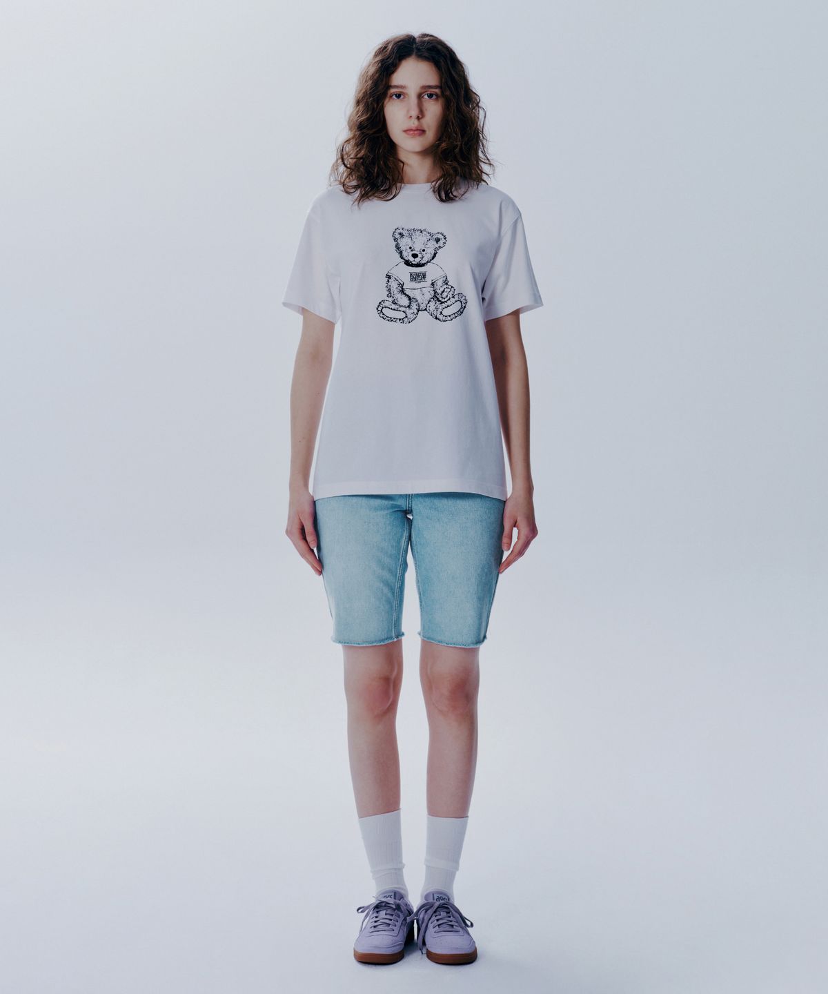 마리떼 프랑소와 저버(MARITHÉ + FRANҪOIS GIRBAUD) W X-POCKET RAW EDGE HALF DENIM PANTS light blue