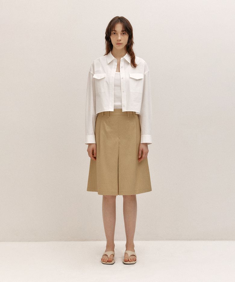 A-LINE WIDE PLEATED PT (BEIGE)