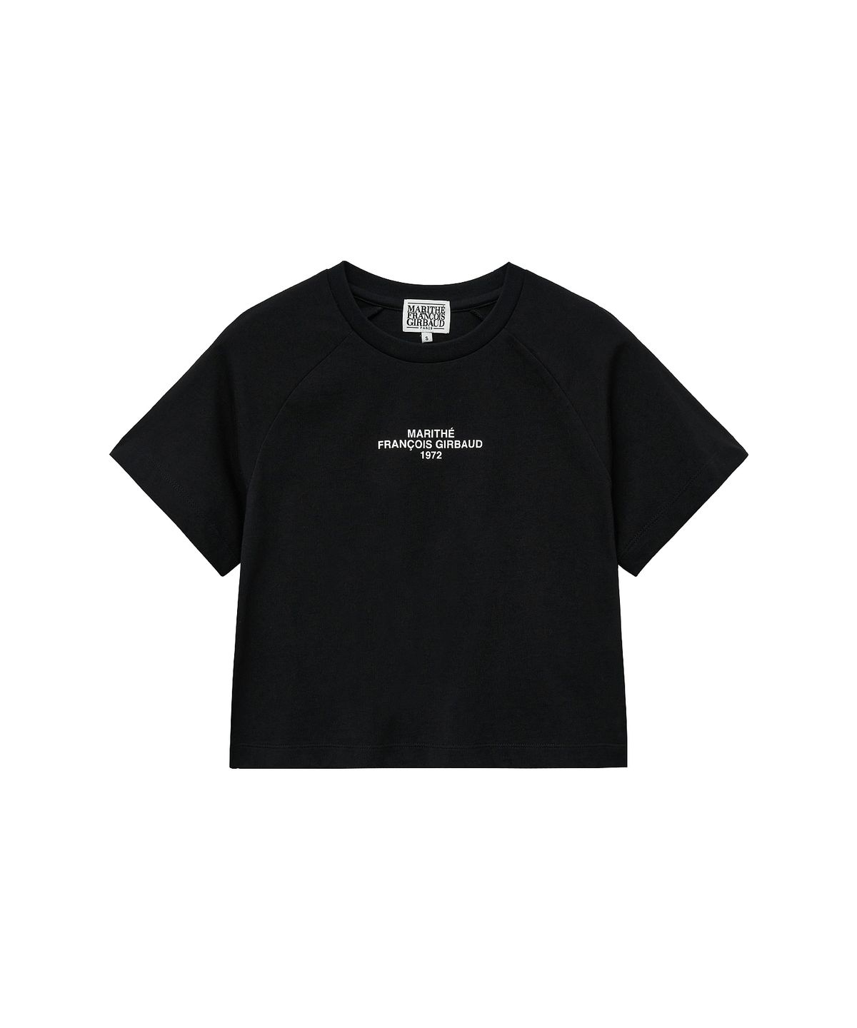 마리떼 프랑소와 저버(MARITHÉ + FRANҪOIS GIRBAUD) W LETTERING LOGO CROP TEE black