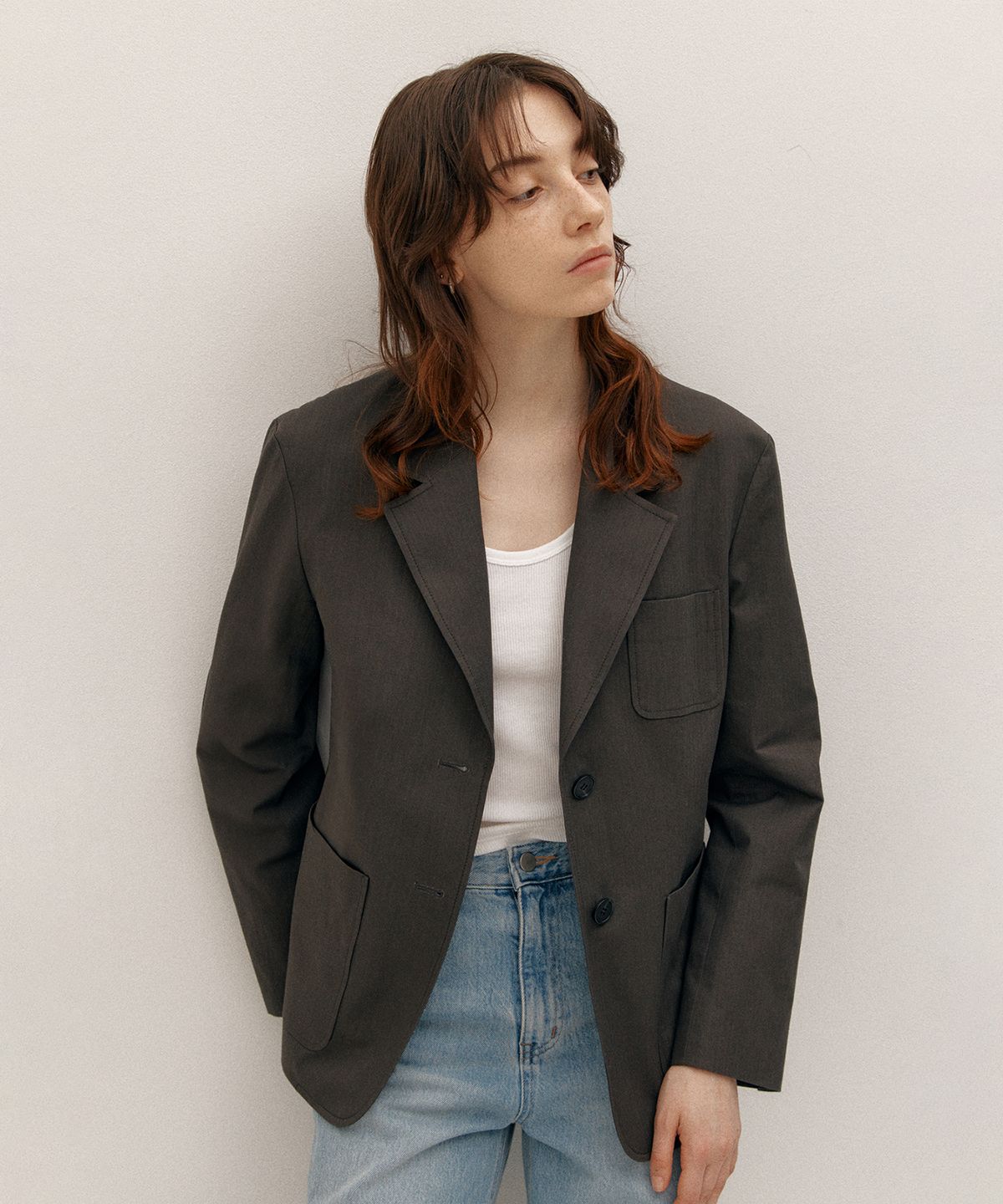 아바몰리(AVA MOLLI) STITCH POINT COTTON JK (D/GREY)