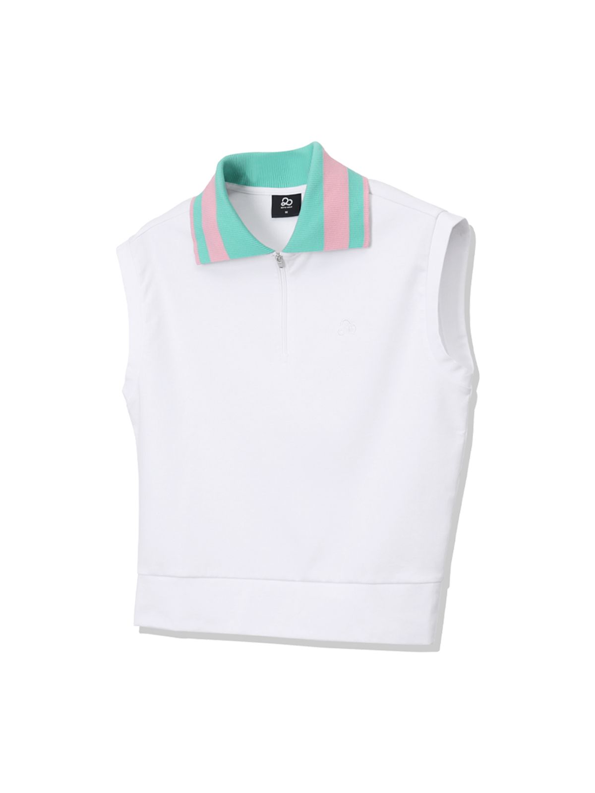 투에니스홀(20TH HOLE) 컬러블록 카라 슬리브리스 우먼 [WHITE]