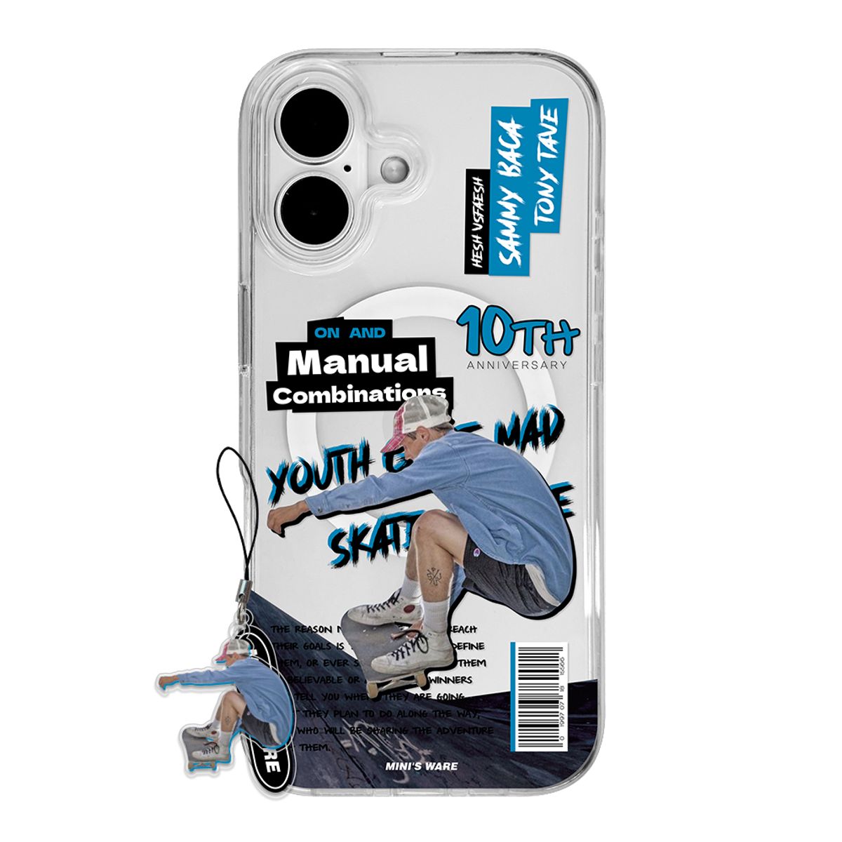 미니스웨어(MINI'S WARE) [아이폰17추가] SKATEBOARD MAGSAFE JELLYHARD CASE_BLUE