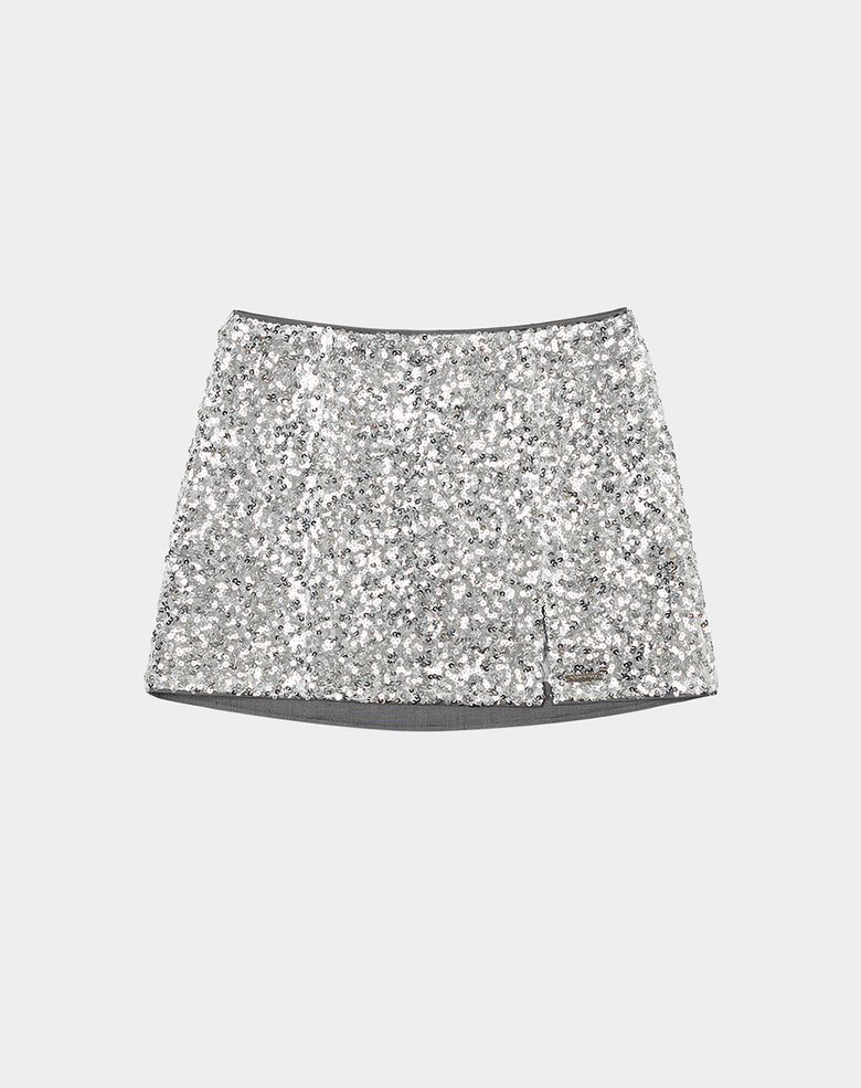 pendant spangle mini skirt (silver)