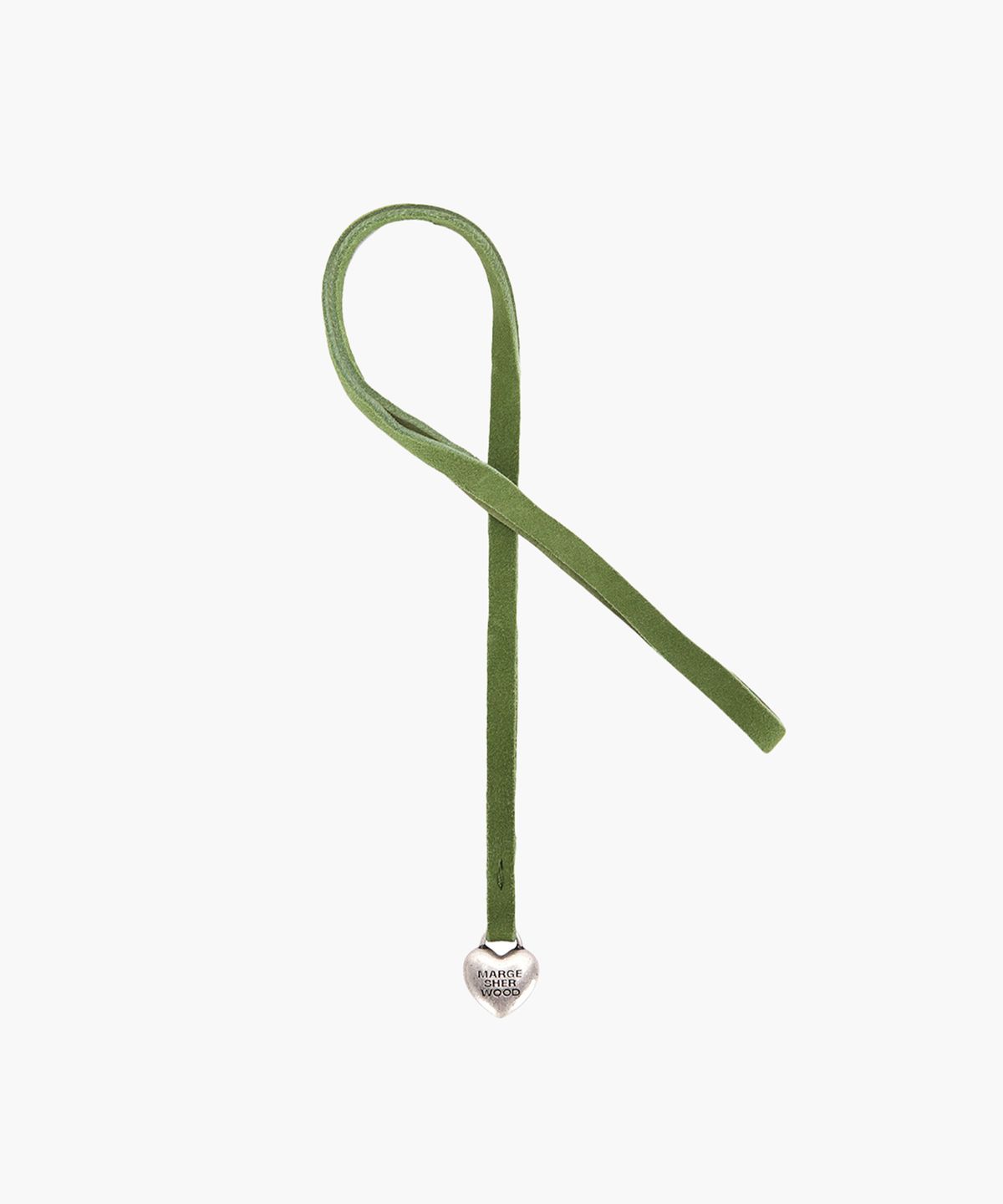 마지셔우드(MARGESHERWOOD) HEART CHARM_forest suede