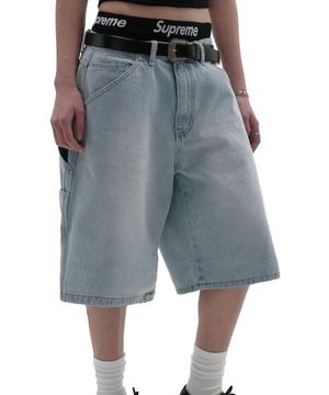 CARPENTER DENIM SHORTS [LIGHT BLUE]