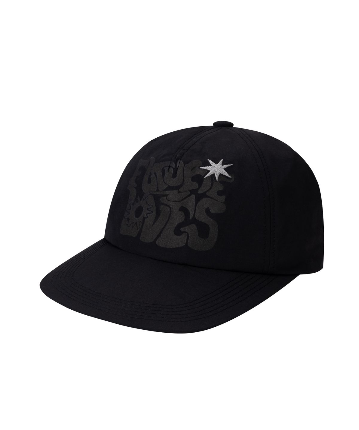 이우가마카라스(IUGAMAKARAS) Printed Nylon Ball Cap (Black)