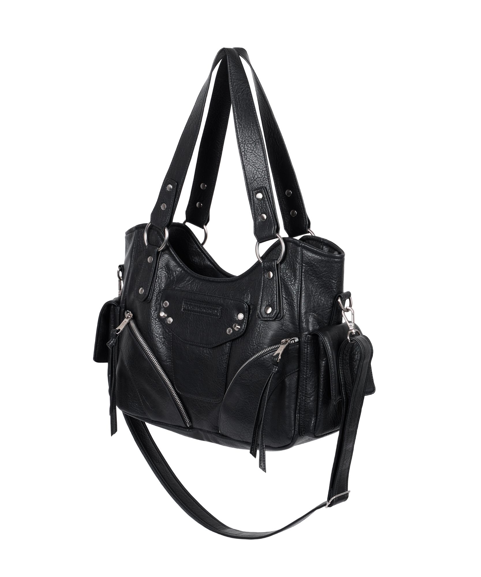 [IUGAMAKARAS]Studed Leather Shoulder Bag/追跡付 Studded Leather Shoulder Bag (Black) - IUGAMAKARAS | 60