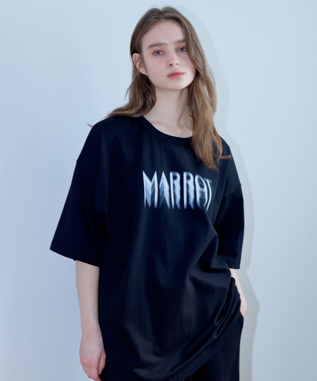마롯(MARROT) SPRAY OVERSIZED T-SHIRT_BLACK