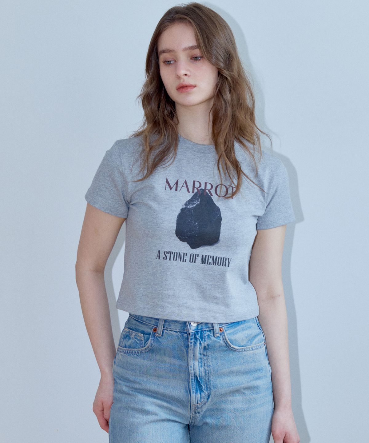 마롯(MARROT) STONE CROP T-SHIRT_GREY