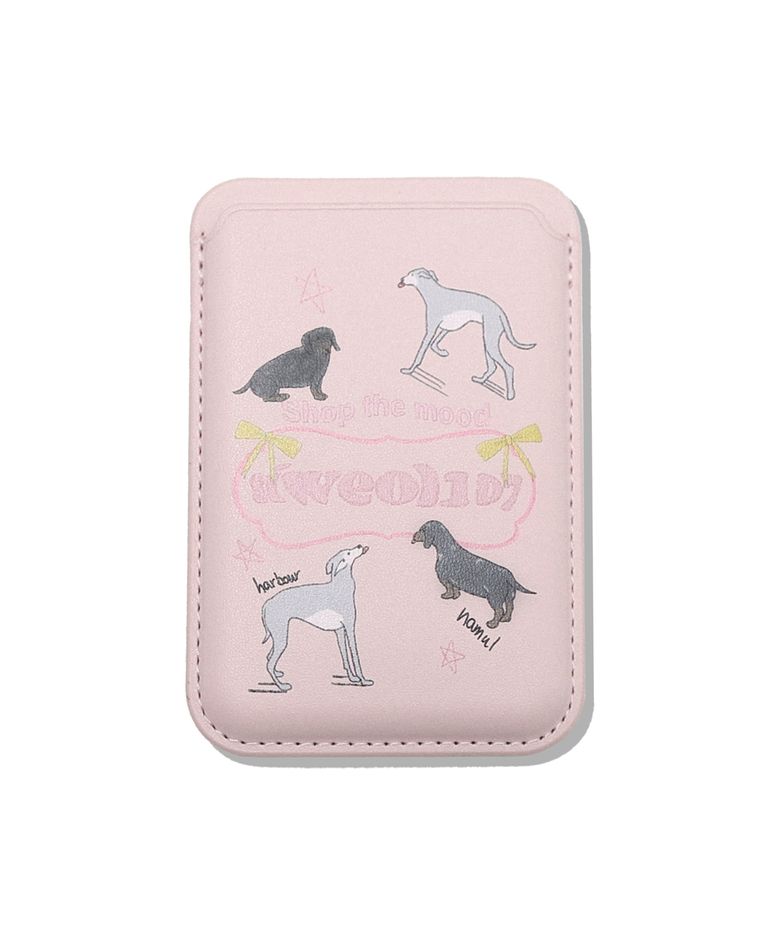 puppy magnet wallet (pink)