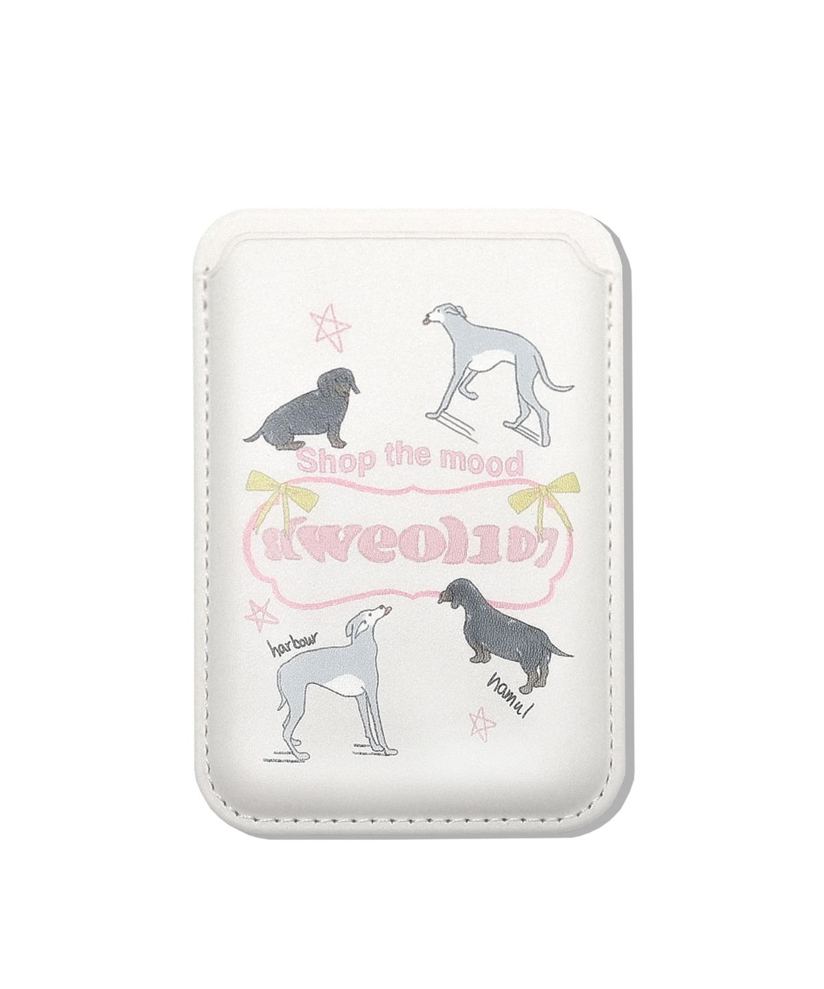 시월107(SIWL107) puppy magnet wallet (ivory)