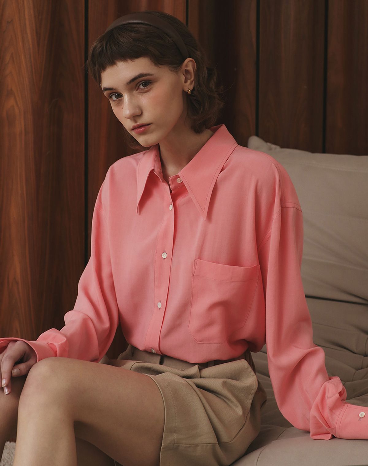 지에마르(GIEMAR) RAYON SHIRT PINK