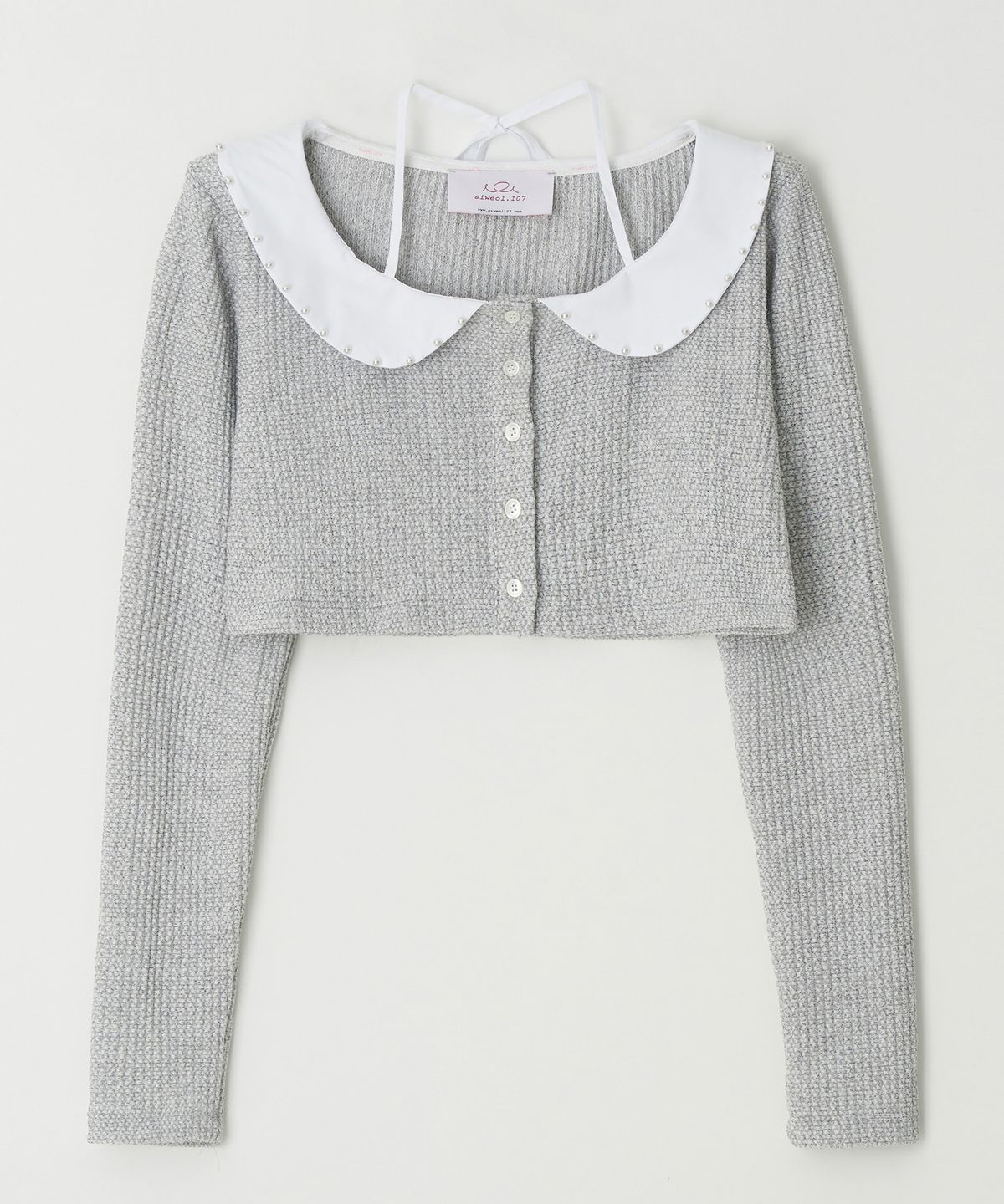 시월107(SIWEOL107) jane crop cardigan (white melange)