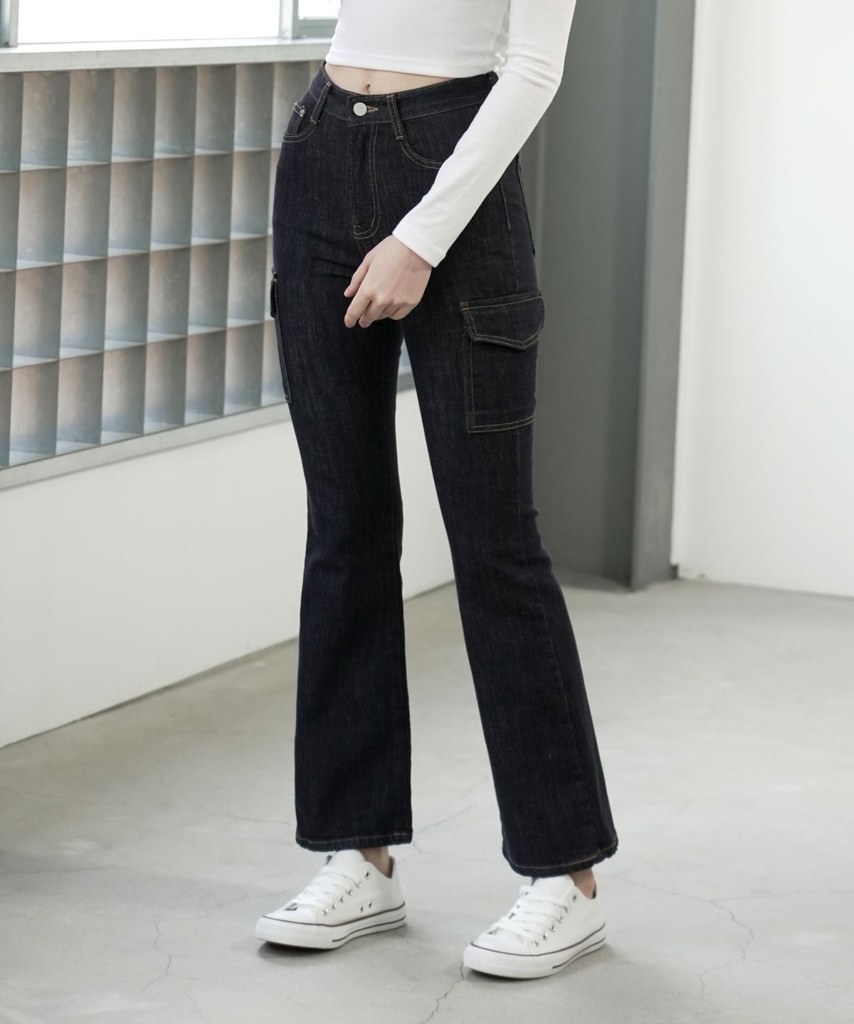 와르 포 우먼(WAARFORWOMAN) [-6cm 숏버전 추가] W1031 카고 부츠컷 팬츠_논페이드