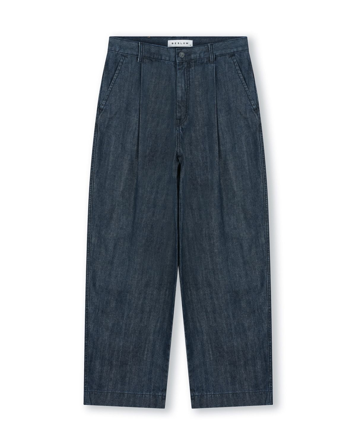 비슬로우(BESLOW) ONE TUCK CURVED JEAN SLUB INDIGO