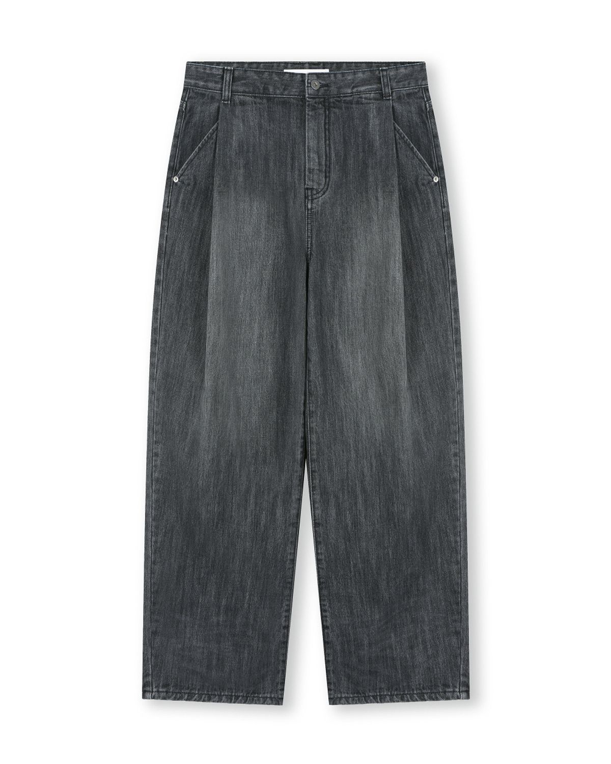 비슬로우(BESLOW) DEEP ONE TUCK FADED JEANS FADE BLACK