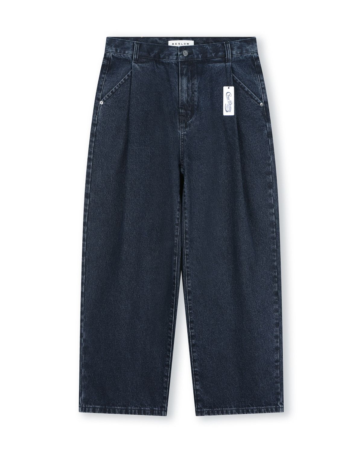 비슬로우(BESLOW) CONE MILL DEEP ONE TUCK JEAN BLUE BLACK