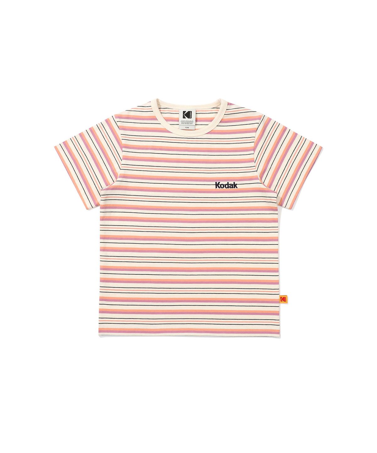 코닥 키즈(KODAK KIDS) 레인보우 스트라이프 반팔티셔츠 키즈 IVORY