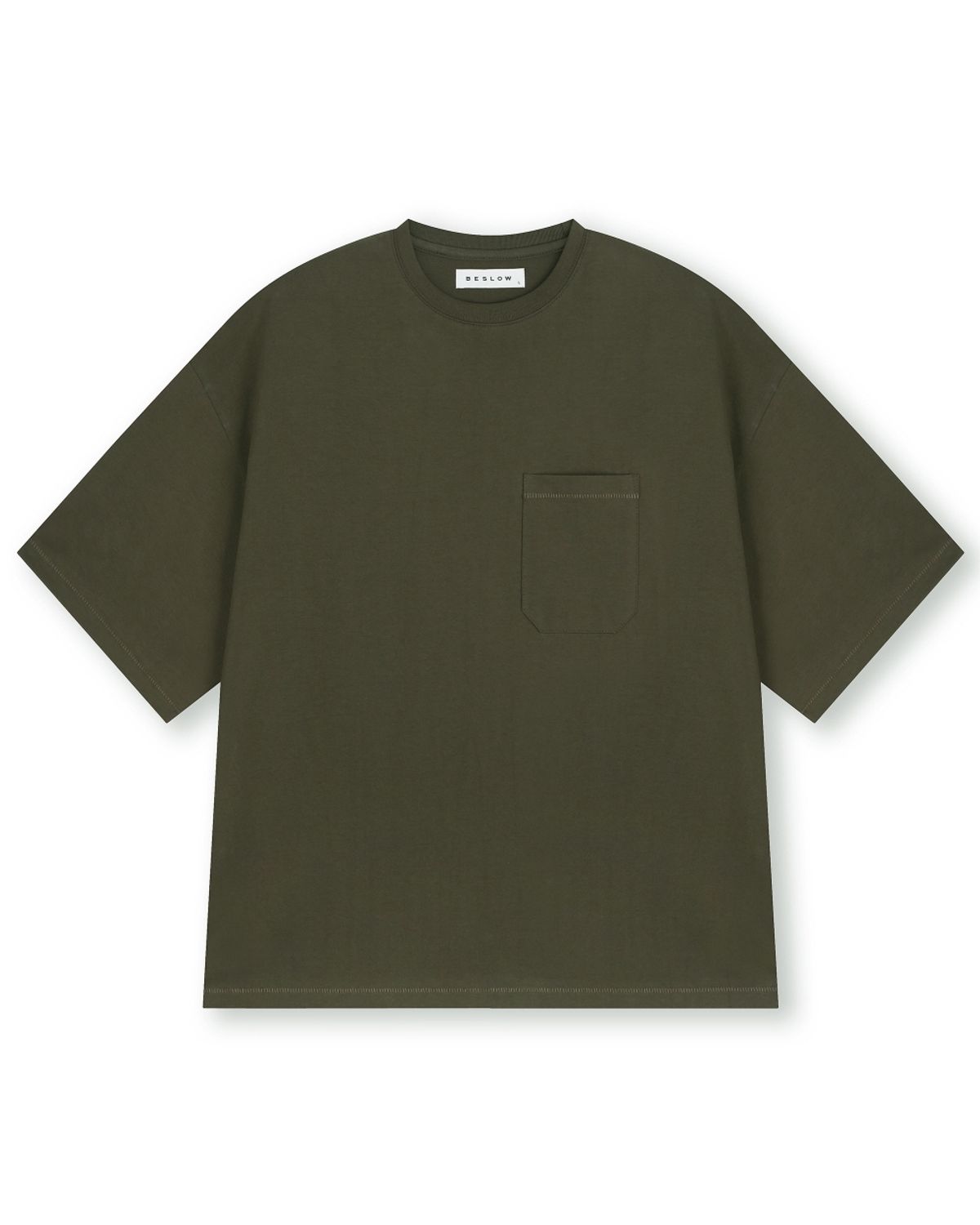 비슬로우(BESLOW) OVERSIZED SINGLE STITCH T-SHIRTS BROWN