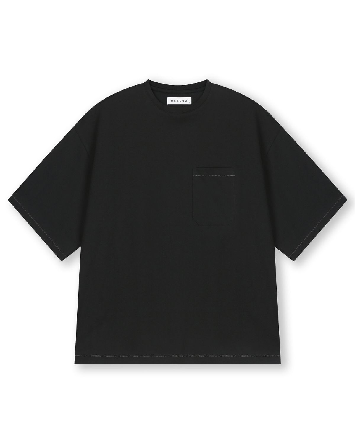 비슬로우(BESLOW) OVERSIZED SINGLE STITCH T-SHIRTS BLACK