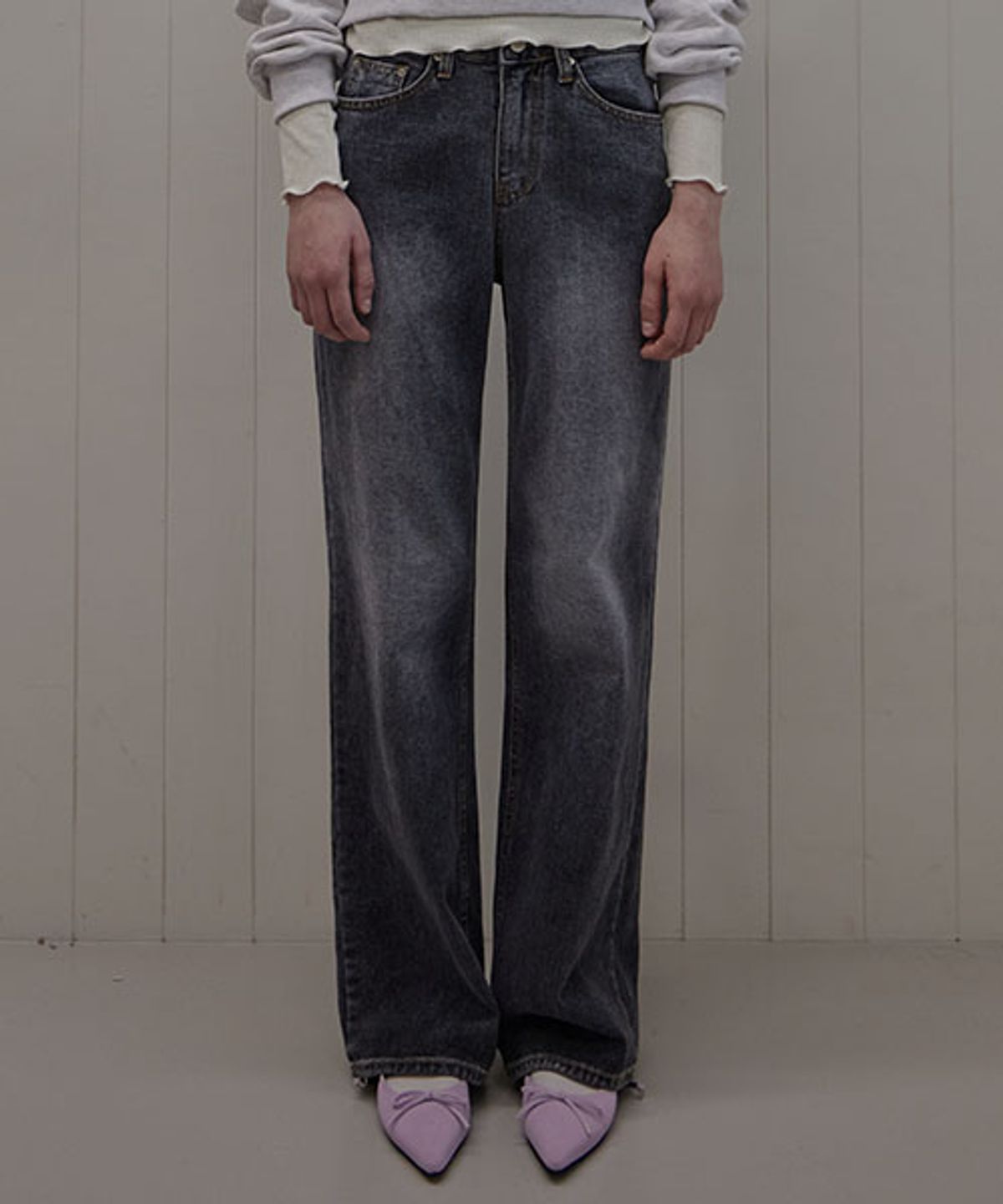 헤인트(HAINT) CELINE LONG WIDE DENIM PANTS