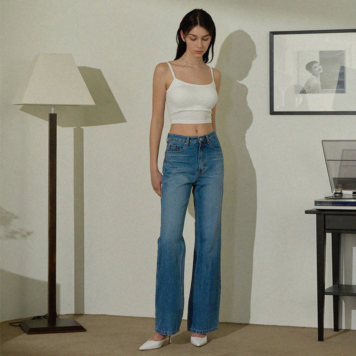 어다울(ADAUL) 클래식 부츠컷 데님 팬츠 - 블루