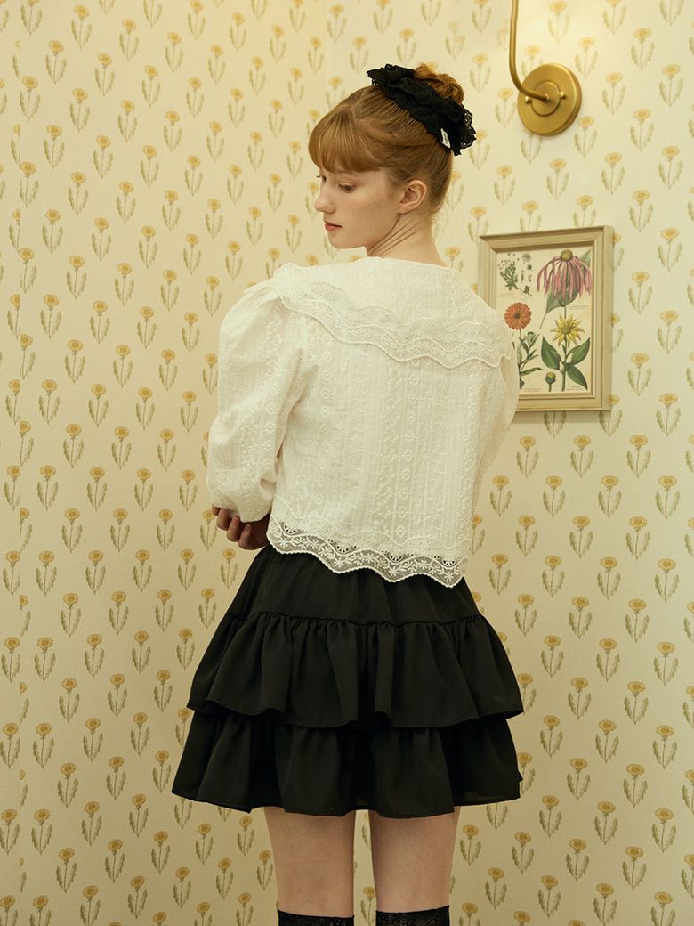 FAIRY TIERED SKIRT PANTS_BLACK