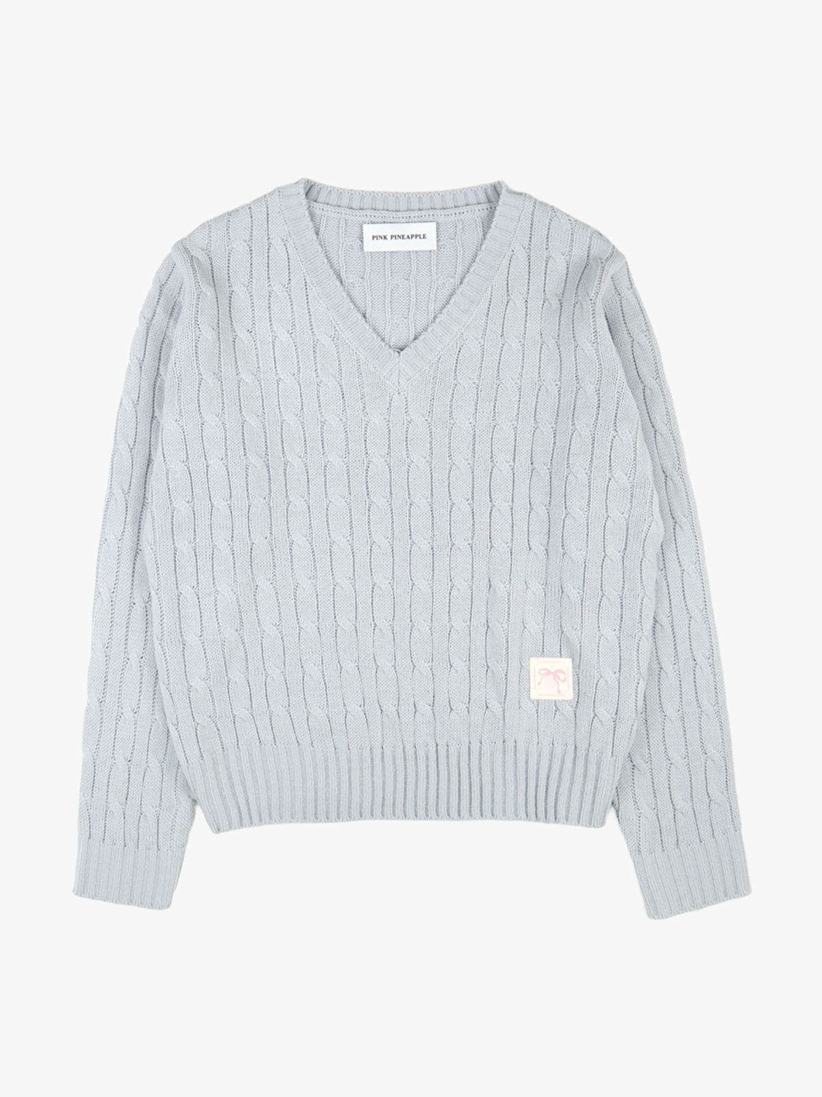 핑크파인애플(PINK PINEAPPLE) CLASSY V-NECK KNIT_GREY