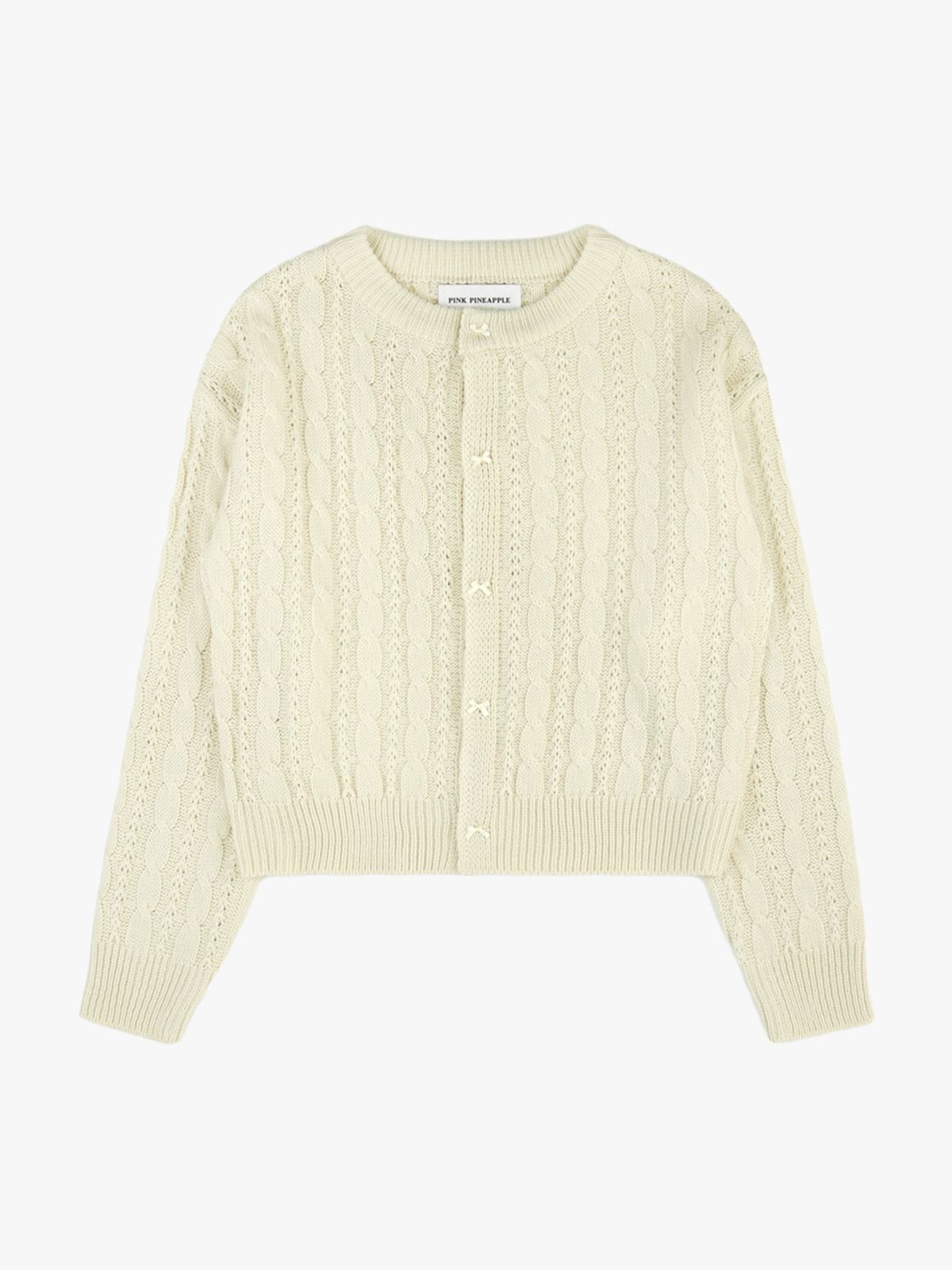 핑크파인애플(PINK PINEAPPLE) MARGARET TWIST CARDIGAN_IVORY