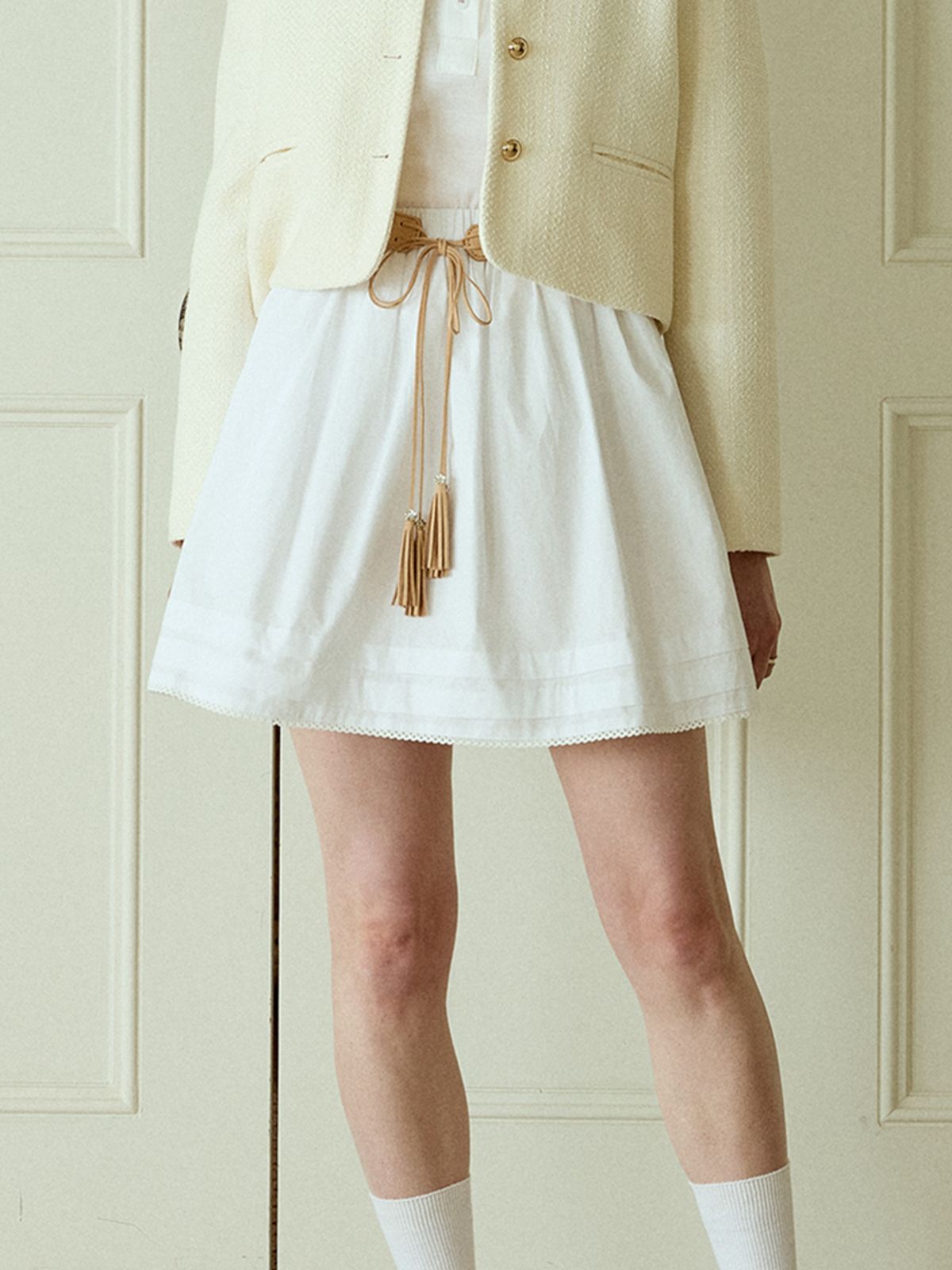 핑크파인애플(PINK PINEAPPLE) BOHEMIAN TASSEL BELT_BEIGE