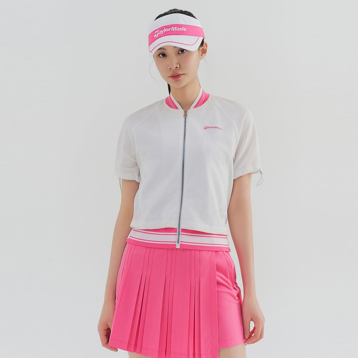 테일러메이드 어패럴(TAYLORMADE APPAREL) 여성 조직감 반팔 점퍼 T8031JN5106-100