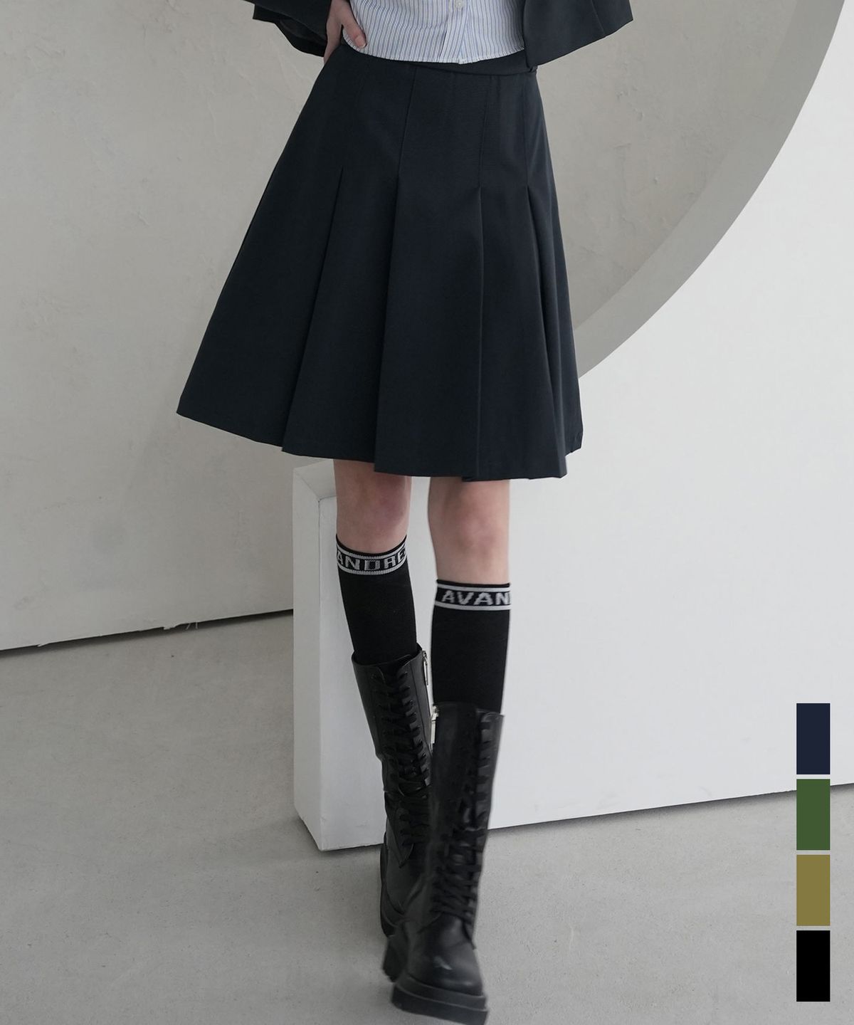 어반드레스(AVANDRESS) Alexis Belt Pleats Skirt - 4COL
