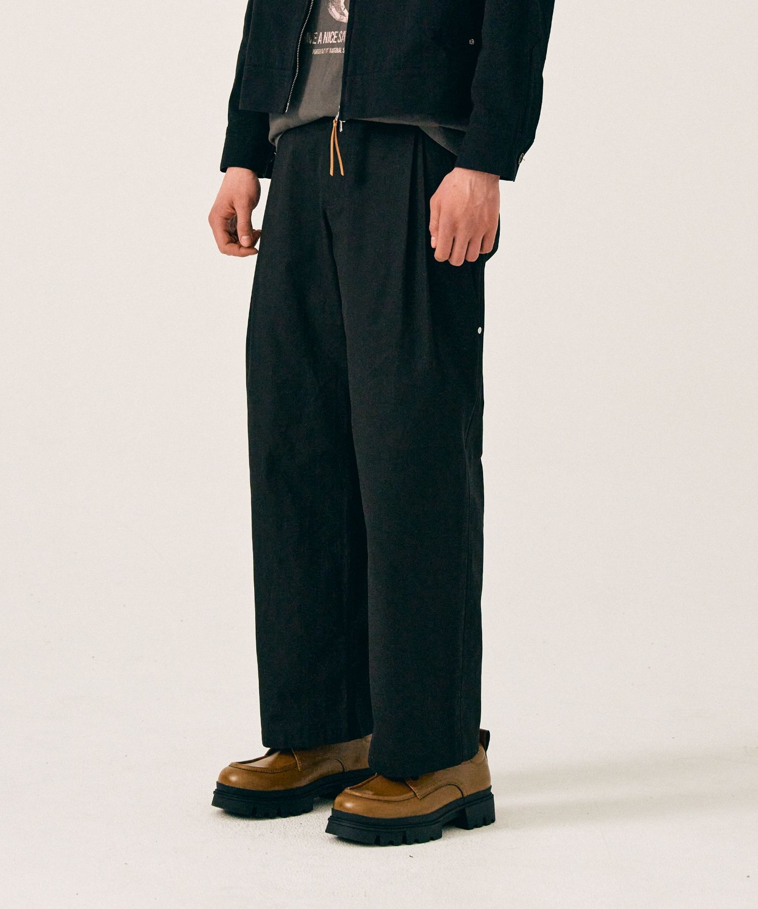★2024SS新作★SATUR★Vinales 2-Tuck Wide Chino Pants MUSINSA | SATUR Vinales Two-Tuck Wide Chino Pants Classic Black