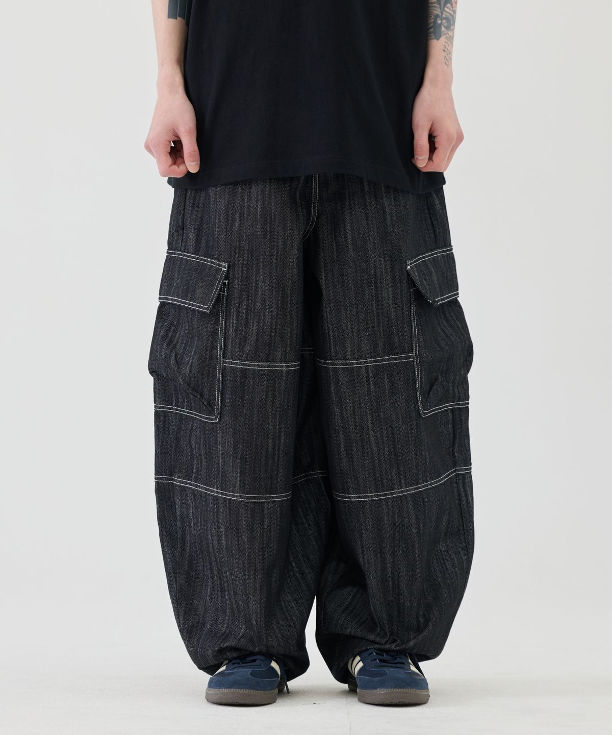 이스트서비스샵(eastserviceshop) Ballon Stitch Denim Pants - Blue