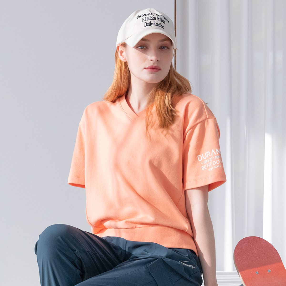 뒤란(DURAN) 컴피 브이넥 반팔 맨투맨 티셔츠 DTF4S-3068 4colors