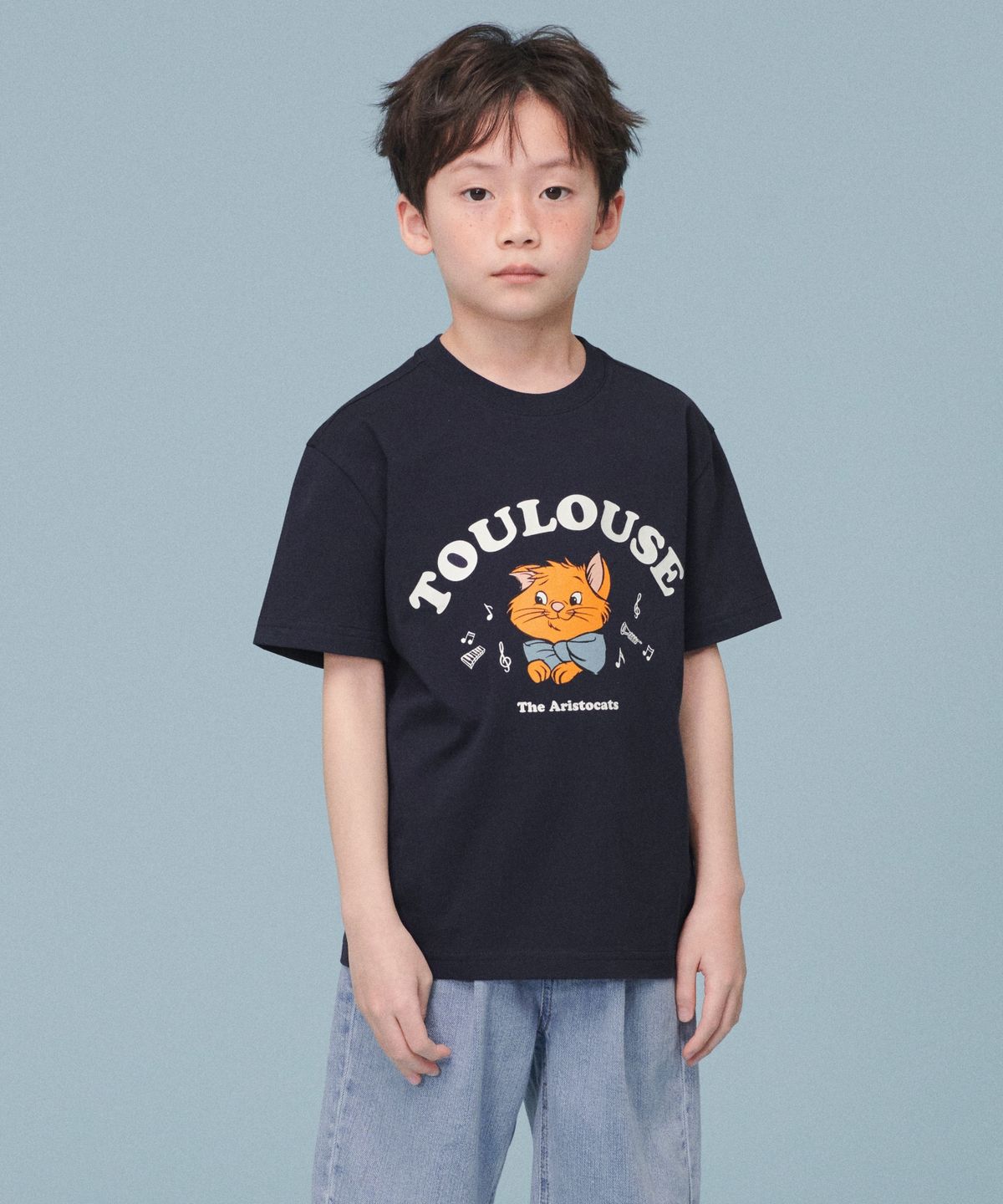 무신사 스탠다드 키즈(MUSINSA STANDARD KIDS) 툴루즈_릴렉스드 티셔츠 [네이비]