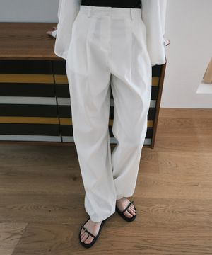 에센셜 원 턱 와이드 팬츠 화이트 MDPT049WHITE