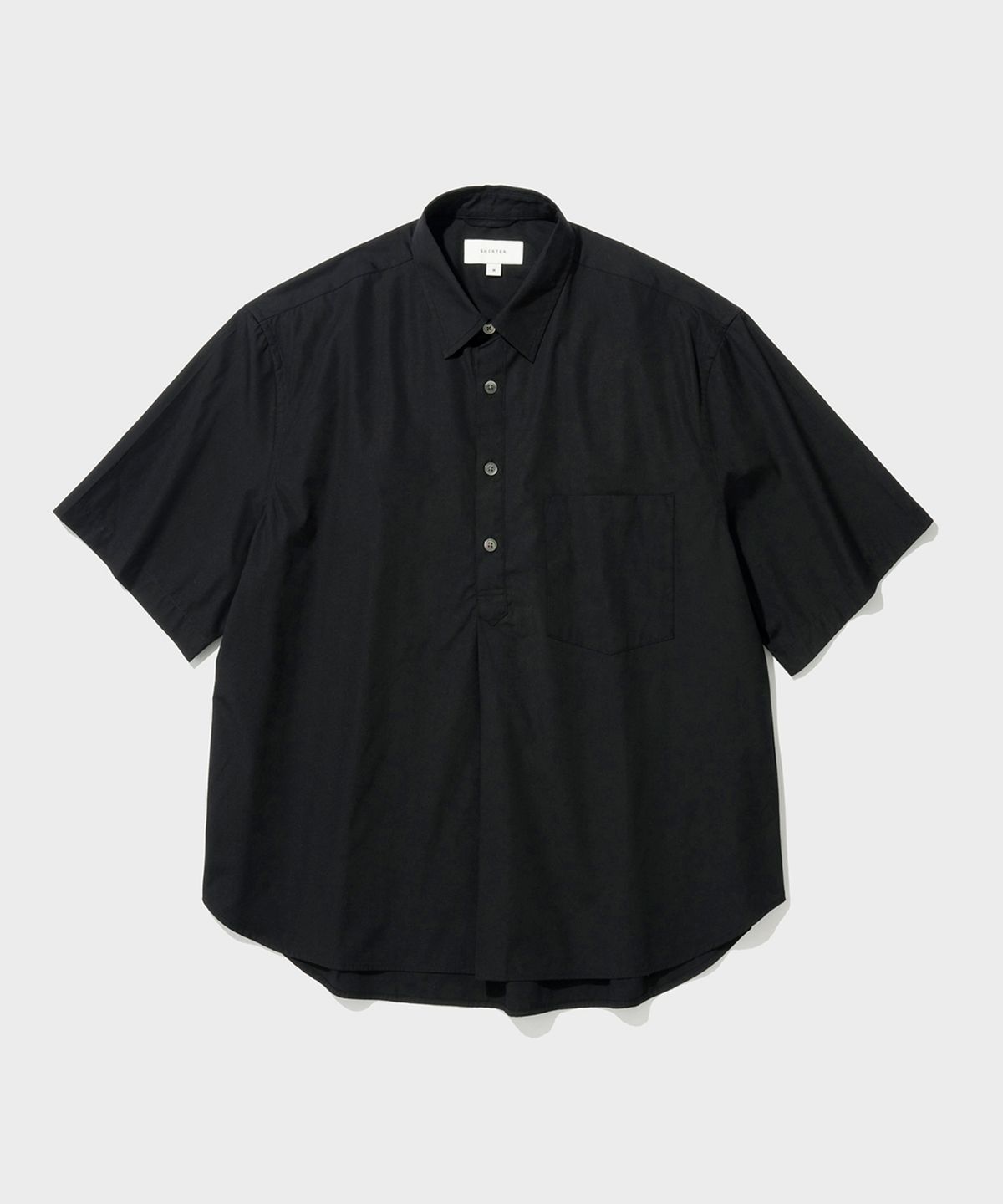 셔터(SHIRTER) SHIRRING PULLOVER HALF SHIRT (BLACK)
