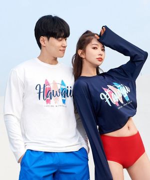 하와이 긴팔 남녀공용 래쉬가드