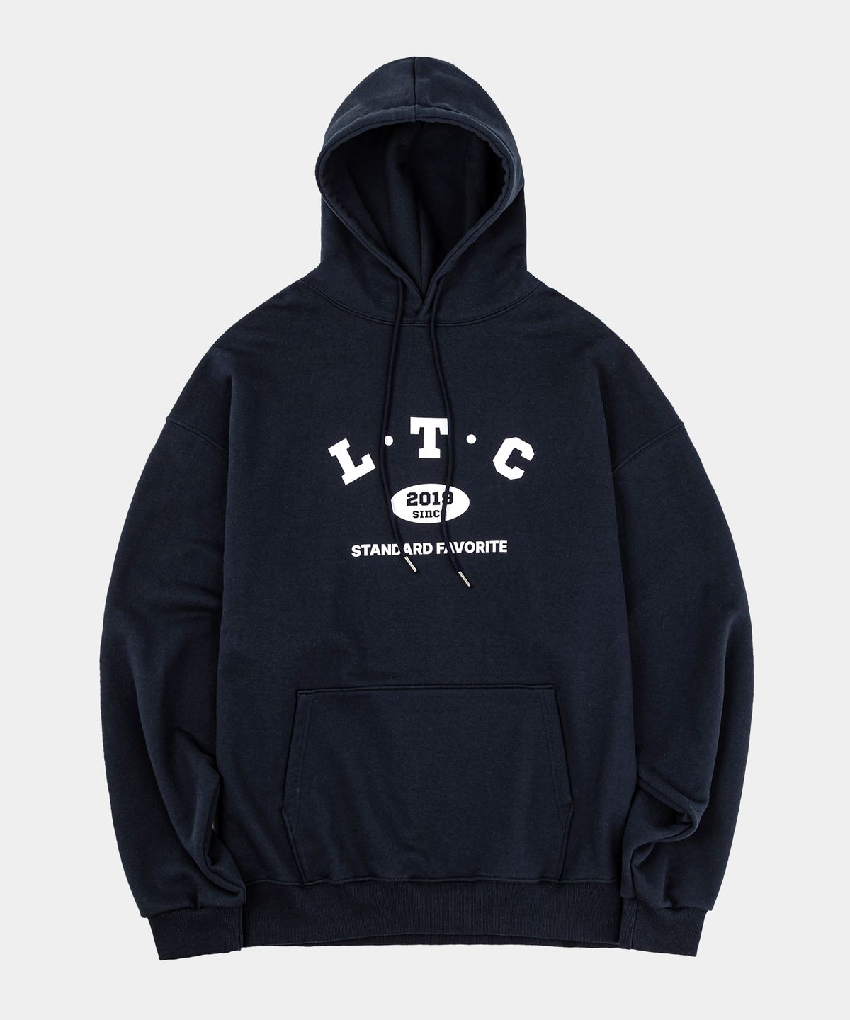 레테르코모(LETTERCOMO) 아이엠 오버핏 스웻 후드티 네이비