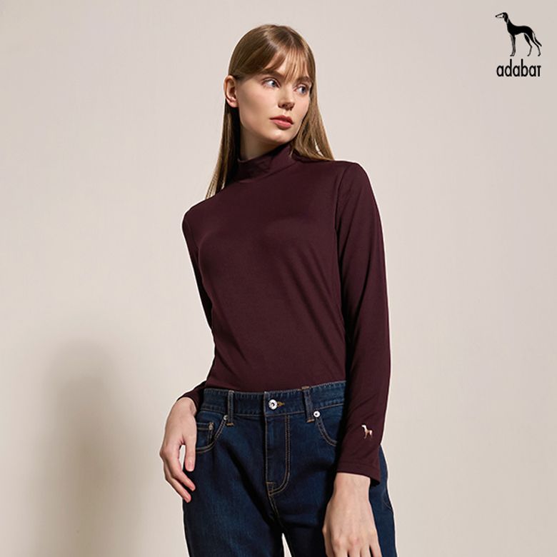 우먼즈 웜소프트 모크넥 티셔츠 5Color