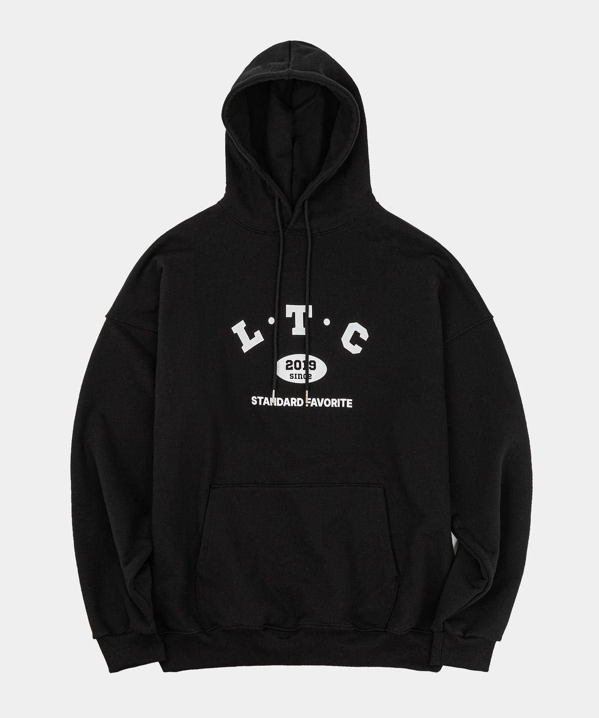 레테르코모(LETTERCOMO) 아이엠 오버핏 스웻 후드티 블랙